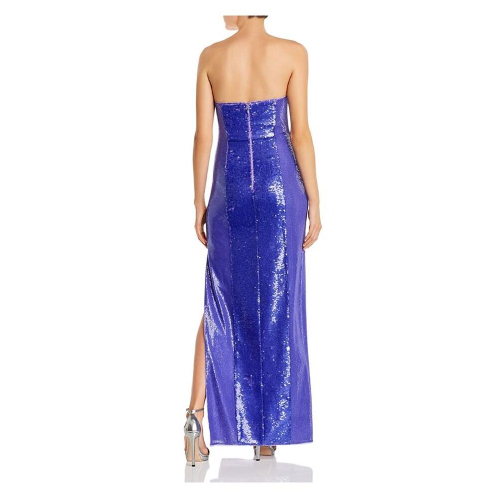AIDAN MATTOX Womens Purple Sleeveless Full-Length Formal Sheath Dress 0 - Picture 2 of 2